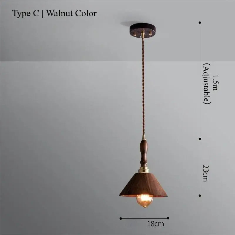 Suspension décorative bois sculpté style rétro style vintage