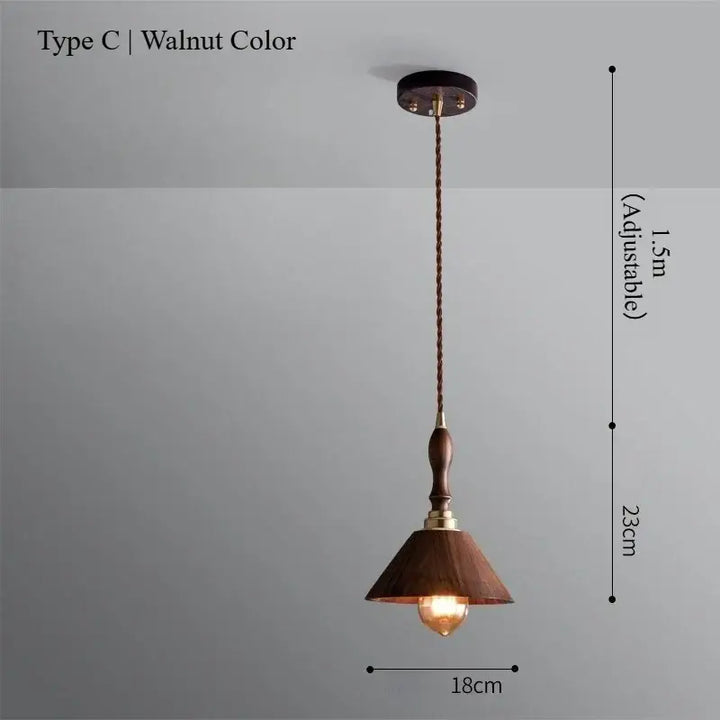 Suspension décorative bois sculpté style rétro style vintage