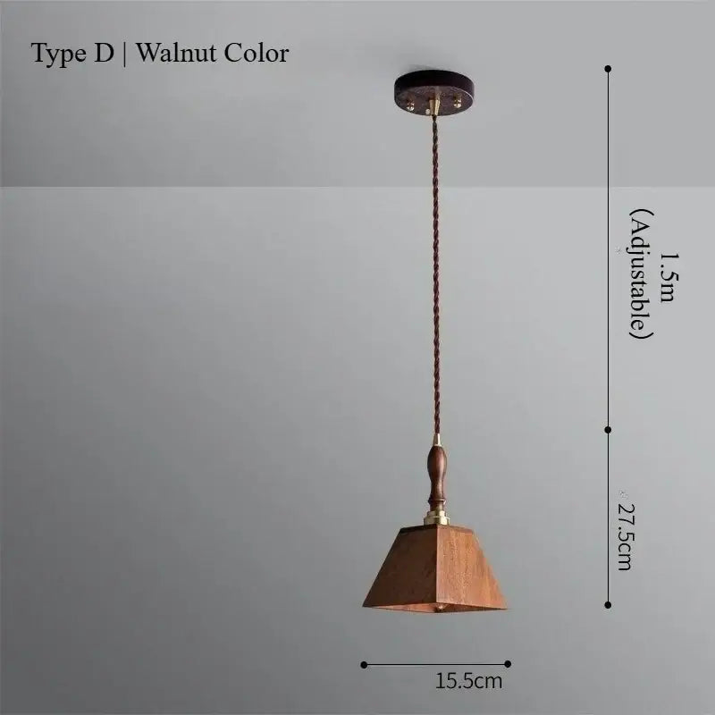 Suspension décorative bois sculpté style rétro style vintage