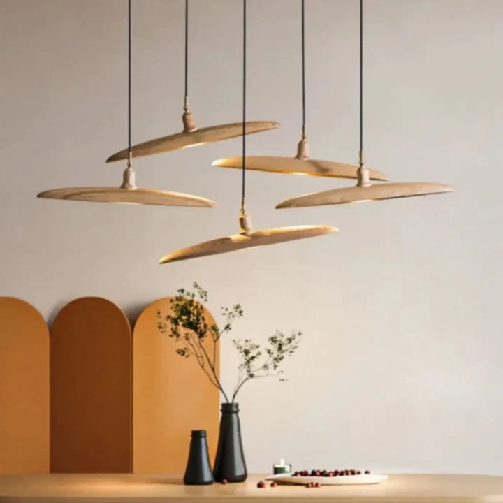 Suspension décorative en bois style zen contemporain design