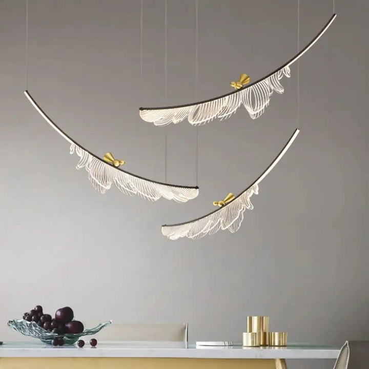 Suspension décorative plume moderne haut de gamme