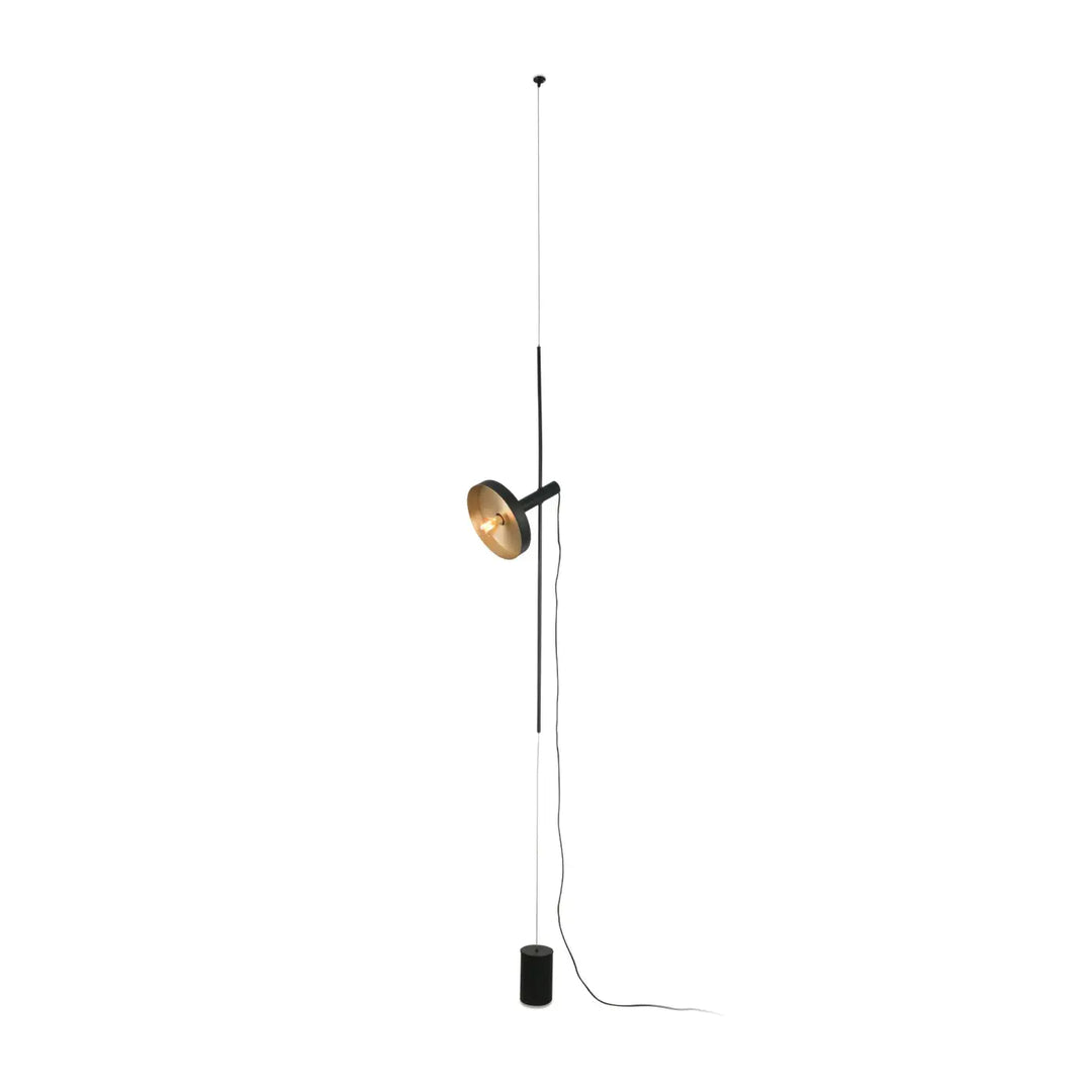 Suspension-lampadaire Whizz noir et or de Faro Barcelona