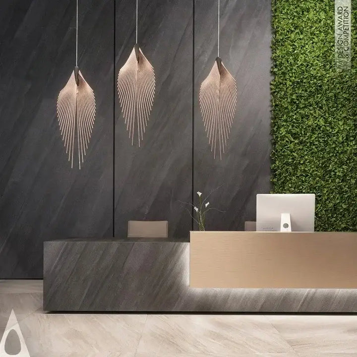 Suspension Design Ailée Métal Noir Or Moderne Élégante