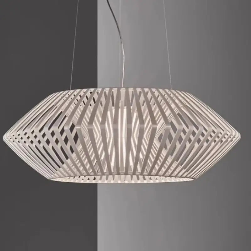 Suspension design ajourée en bois moderne pour salle à manger

