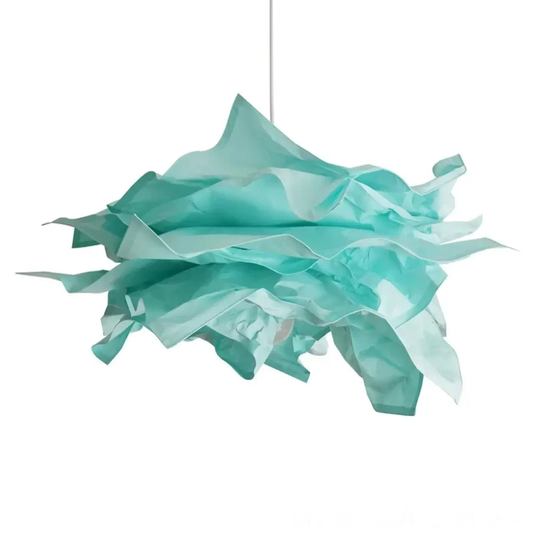Suspension design artistique en papier froissé multicolore stylé