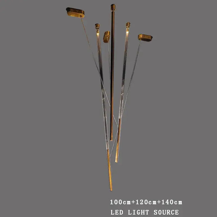 Suspension design artistique à tiges lumineuses led design