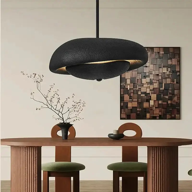 Suspension design blanche halo lumineux minimaliste moderne