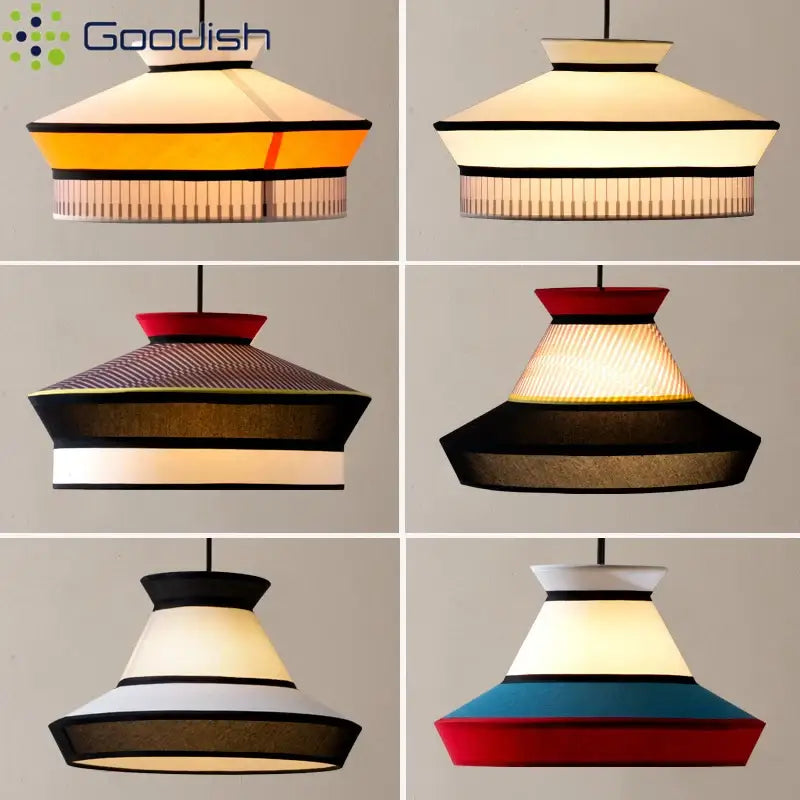 Suspension contemporaine en tissu et métal style chic