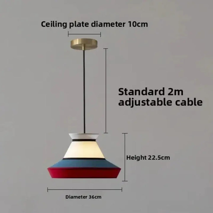 Suspension contemporaine en tissu et métal style chic