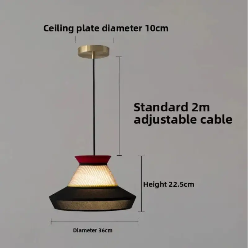 Suspension contemporaine en tissu et métal style chic