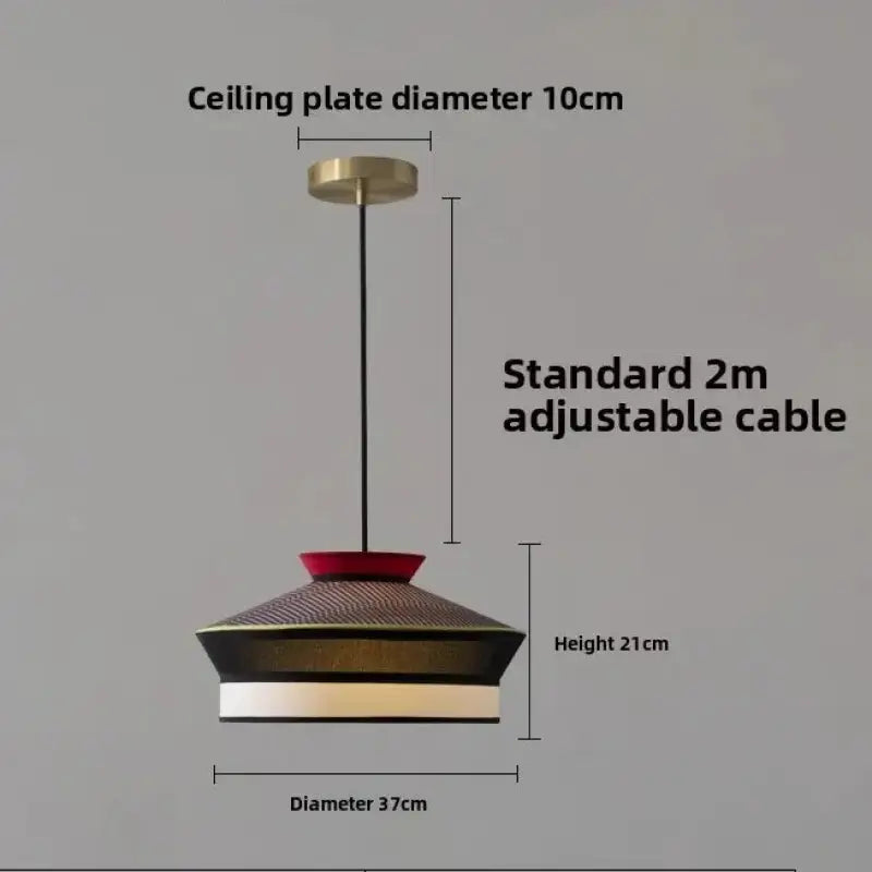 Suspension contemporaine en tissu et métal style chic