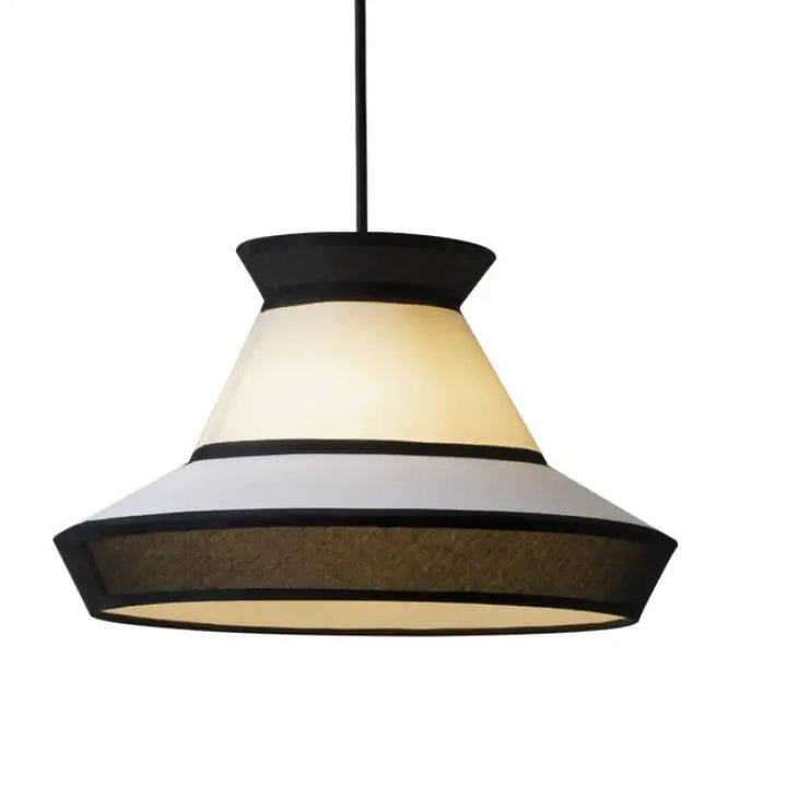 Suspension contemporaine en tissu et métal style chic