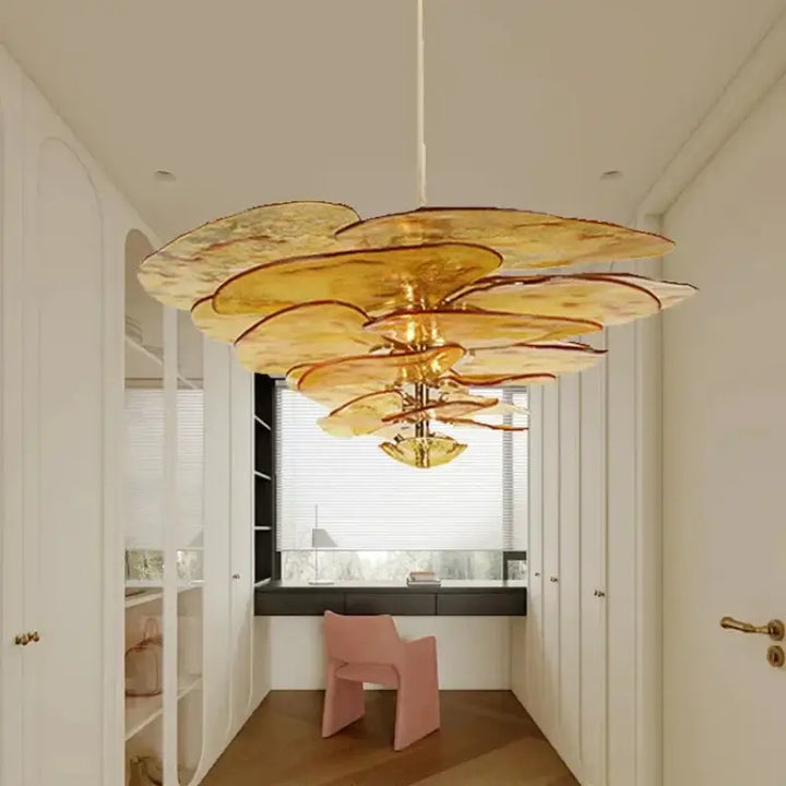 Suspension contemporaine en verre artistique style élégant