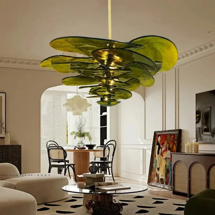 Suspension contemporaine en verre artistique style élégant