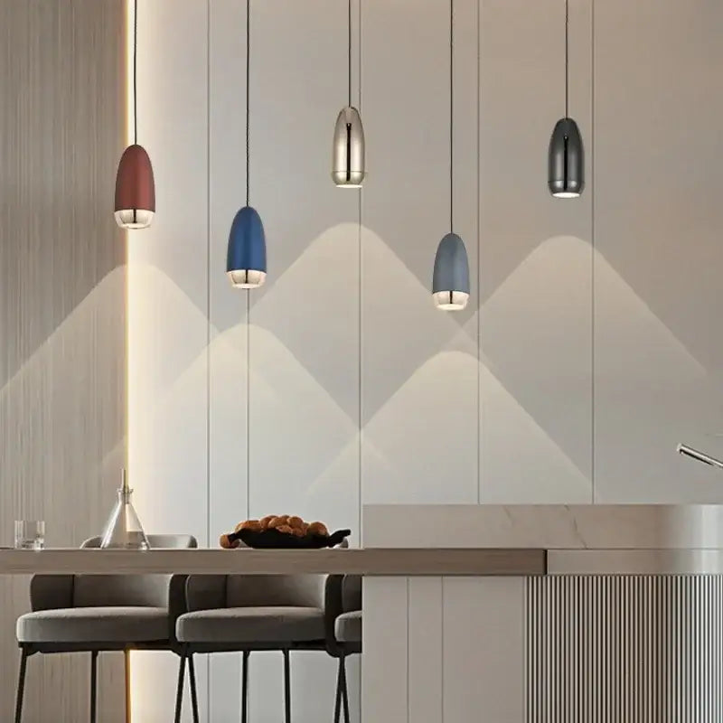 Suspension Design Cylindrique Moderne Couleurs Avec Intérieur Doré

