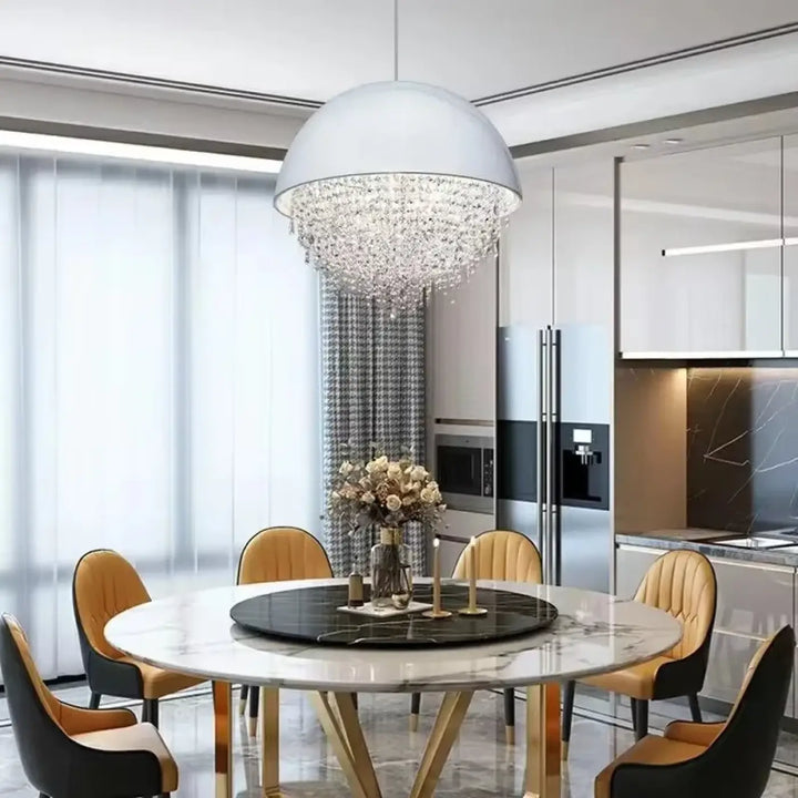 Suspension design demi sphère avec cristaux éblouissants