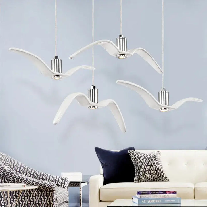 Suspension design envol d’oiseaux lumineux

