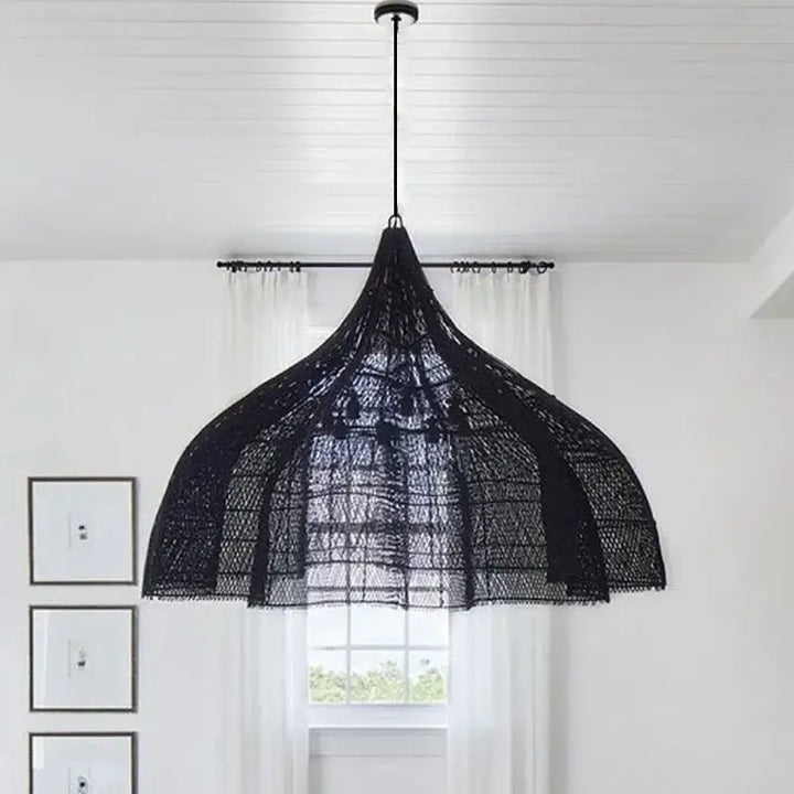 Suspension Design Filet XXL Style Bohème Noir ou Naturel

