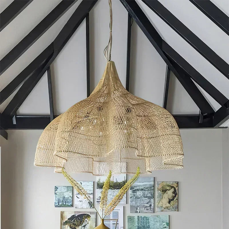 Suspension Design Filet XXL Style Bohème Noir ou Naturel

