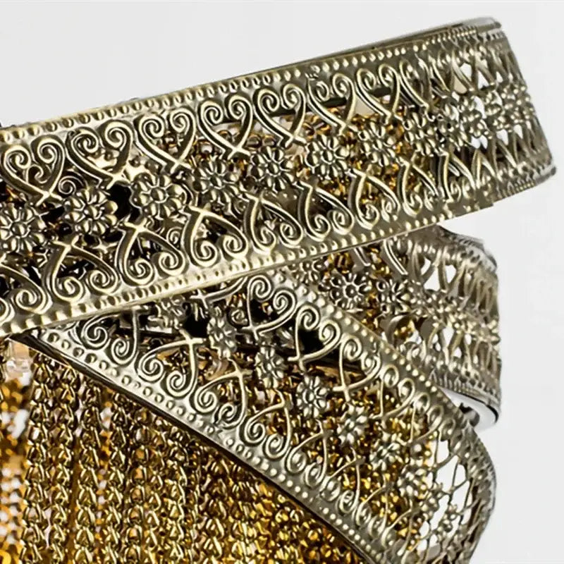 Suspension Design Glamour Métal Doré Et Strass Scintillants