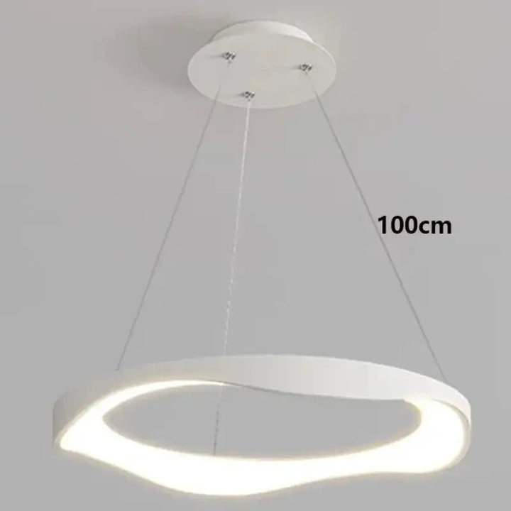 Suspension led ondulée style contemporain blanc noir élégant