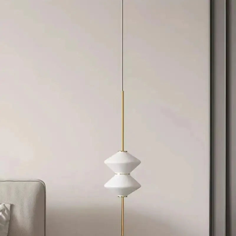 Suspension Design Minimaliste Blanche Avec Câble Élégance