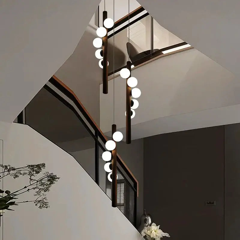 Suspension design moderne boules led élégance verticale