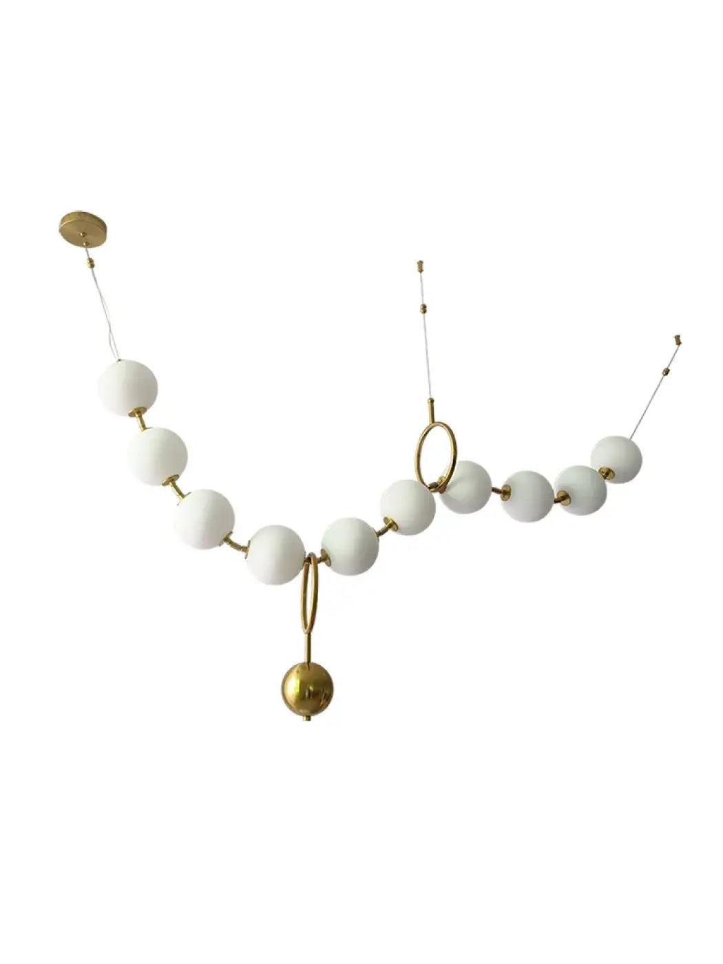 Suspension moderne boules lumineuses doré blanc raffiné