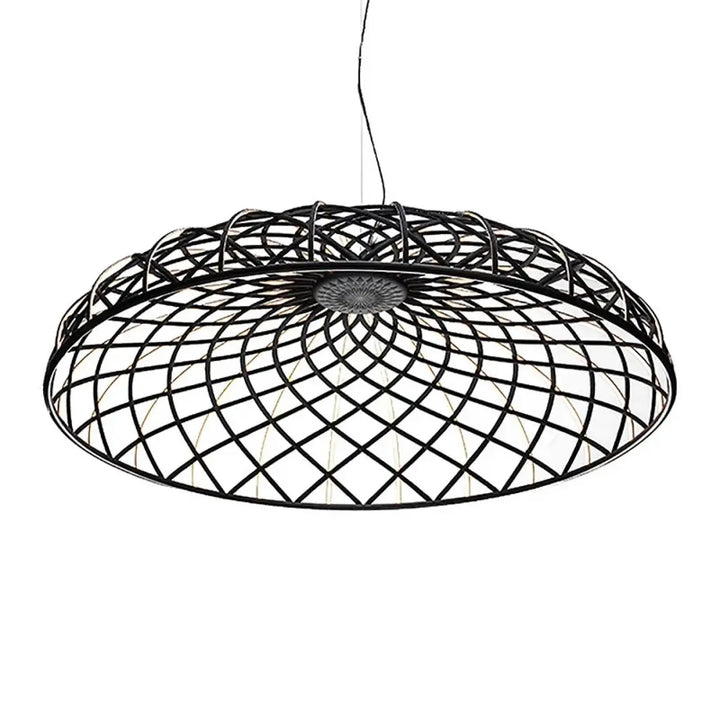 Suspension design moderne dôme tressé multicolore élégante
