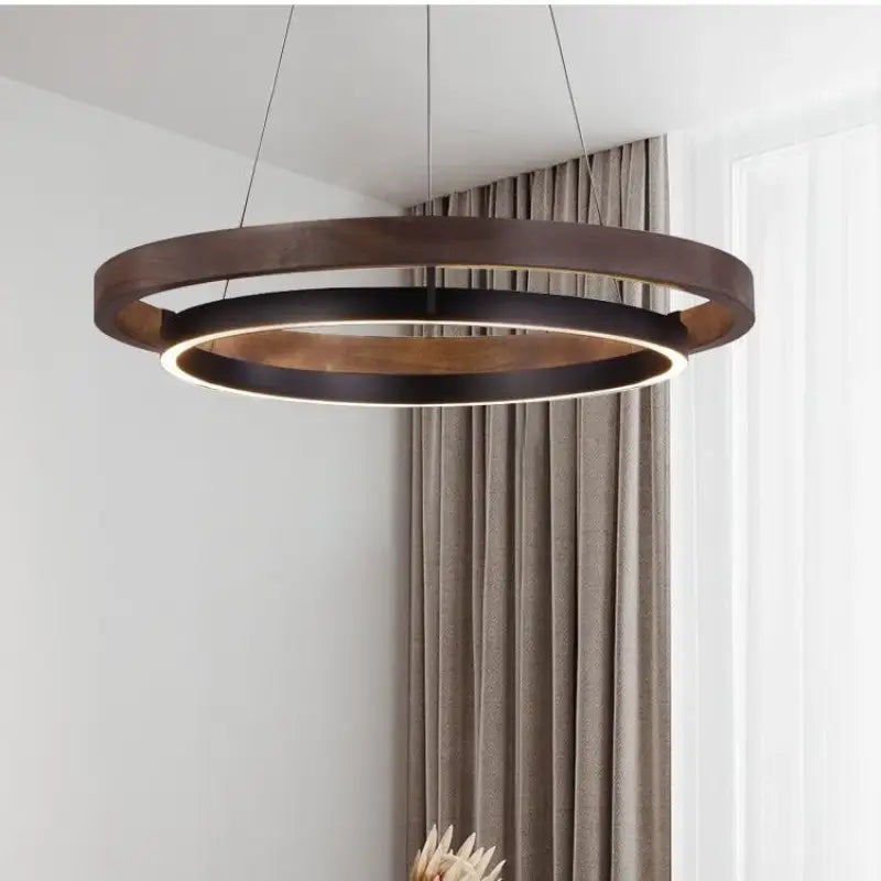 Suspension design moderne led à double anneaux