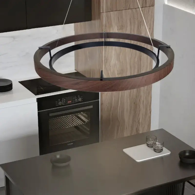 Suspension design moderne led à double anneaux