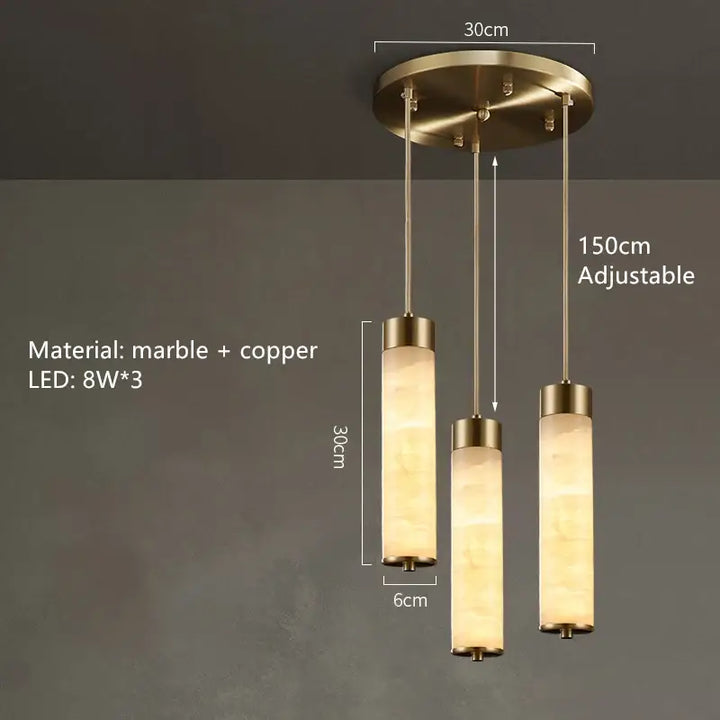 Suspension design moderne en marbre rétroéclairé élégant