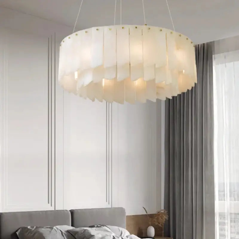 Suspension Design Moderne Verre Blanc Rond Élégant Doré