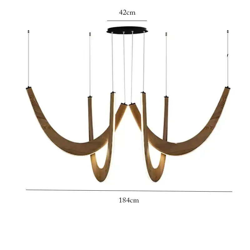 Suspension design organique en bois led contemporaine chic