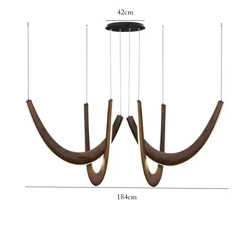 Suspension design organique en bois led contemporaine chic