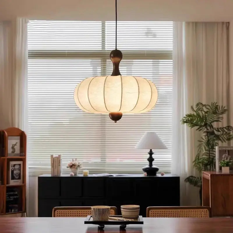 Suspension luminaire en papier blanc inspirée du style japonais