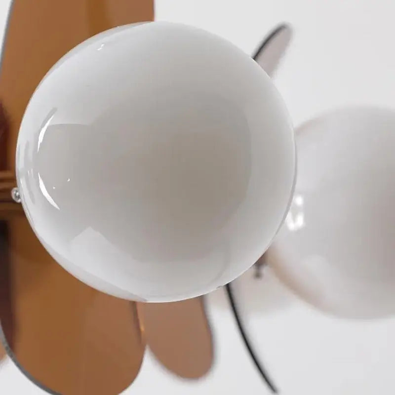 Suspension Design Rétro En Verre Sculpté Marron Esthétique