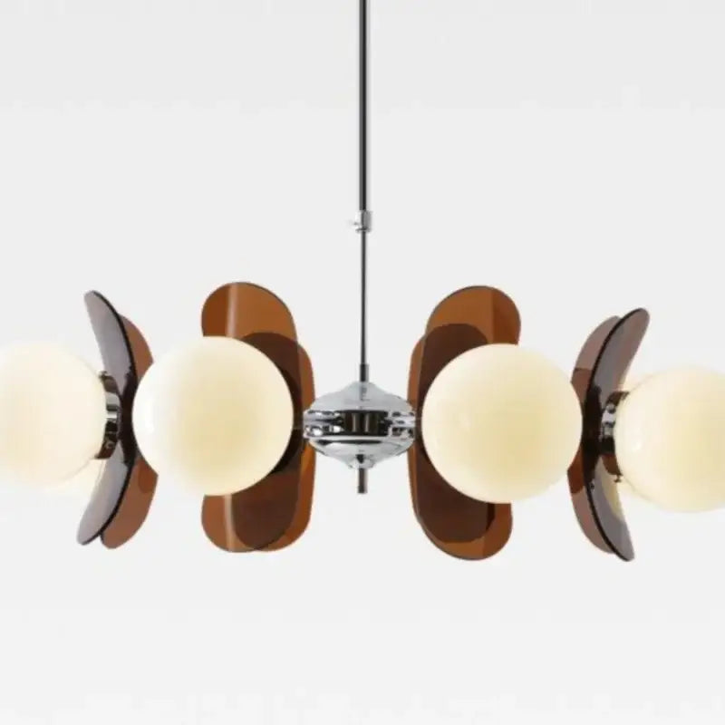 Suspension Design Rétro En Verre Sculpté Marron Esthétique