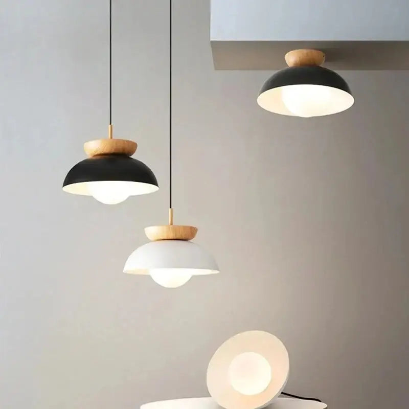 Suspension design scandinave avec détail bois