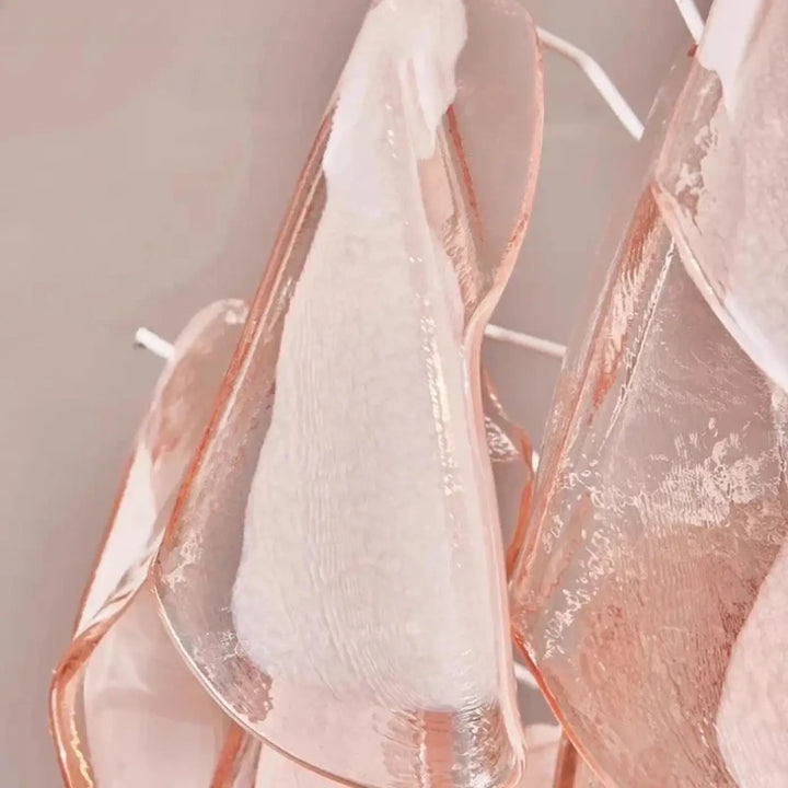 Suspension verre pétales luxe décoratif élégante rose chic