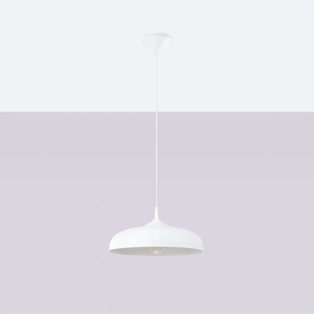 Suspension Luminaire blanc éteinte, vue rapprochée