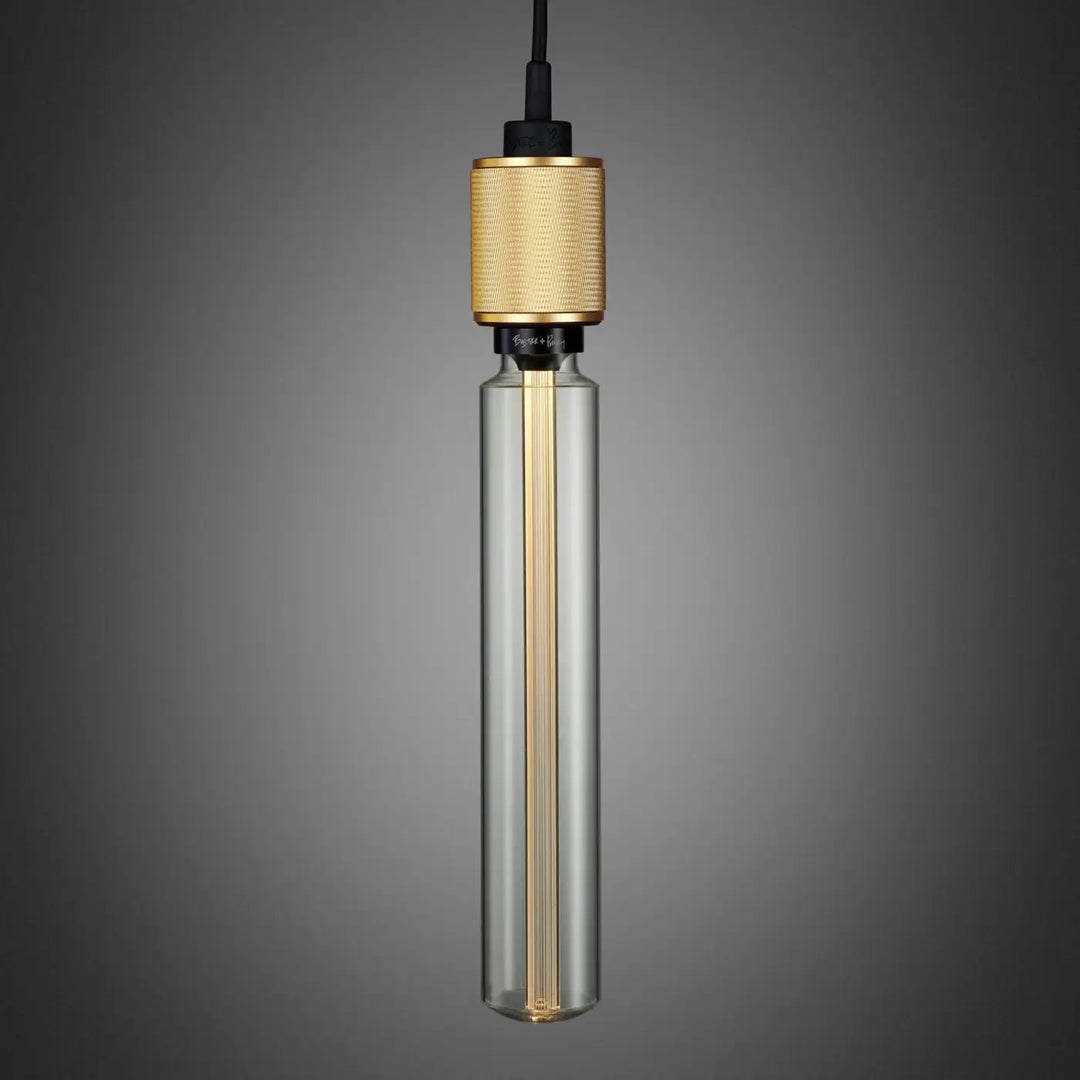 Suspension Heavy Metal à gravure quadrillée en laiton #couleur_dor