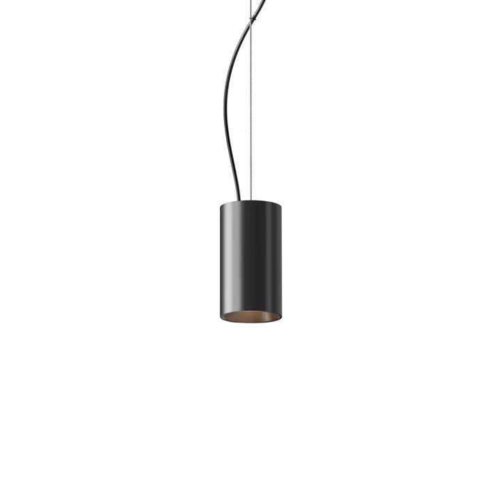 Suspension efir cylindre noire avec intérieur cuivré mate idéale pour suspension d’un îlot ou au-dessus d’un îlot