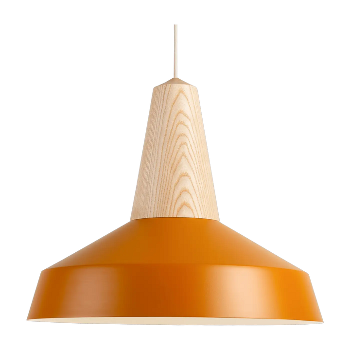Suspension Eikon Circus en frêne avec abat-jour curcuma #couleur_jaune