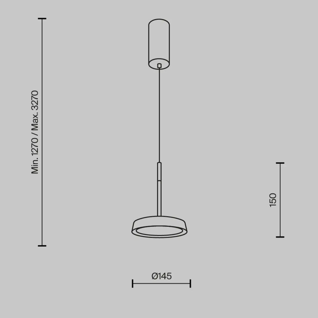 Suspension el led en aluminium noir avec lumière douce design minimaliste et lignes épurées moderne