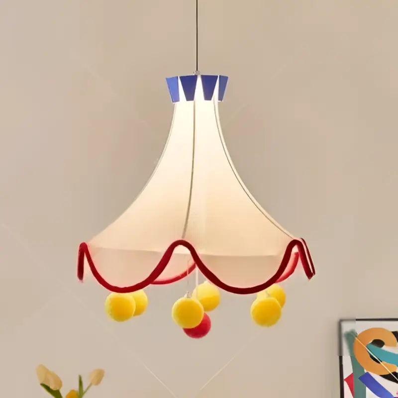 Suspension design cirque luminaire ludique beige fun