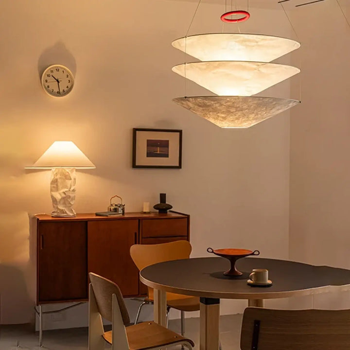 Nordic Minimalist Dupont Paper Wabi Sabi Chandelier Living Dining Room Bedroom Pendant Lamp Restaurant Bar Hanging