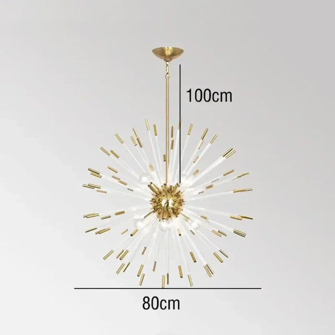 Suspension design art déco en verre doré blanc élégant