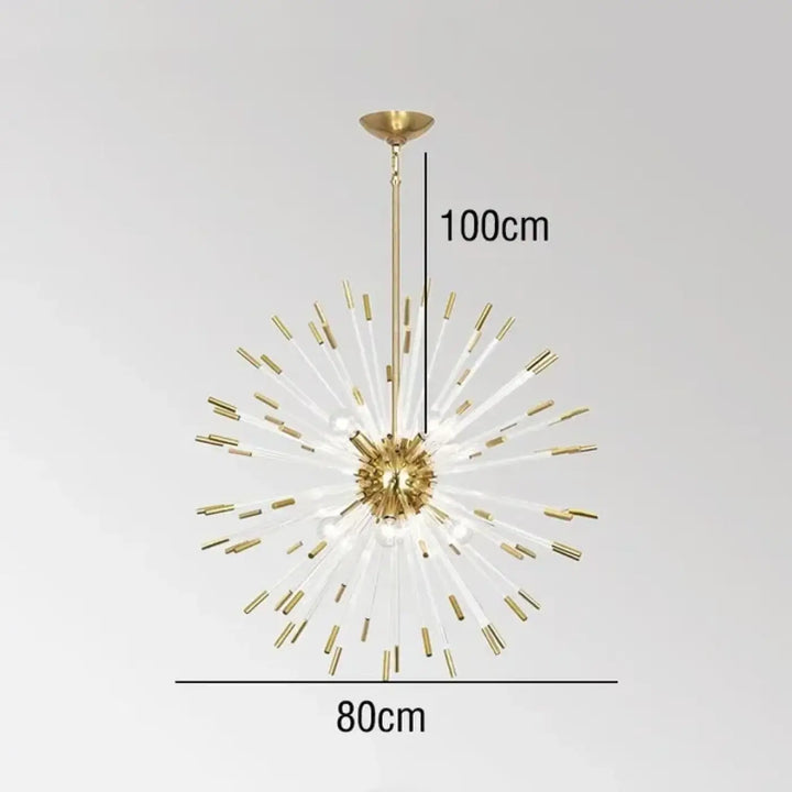 Suspension design art déco en verre doré blanc élégant