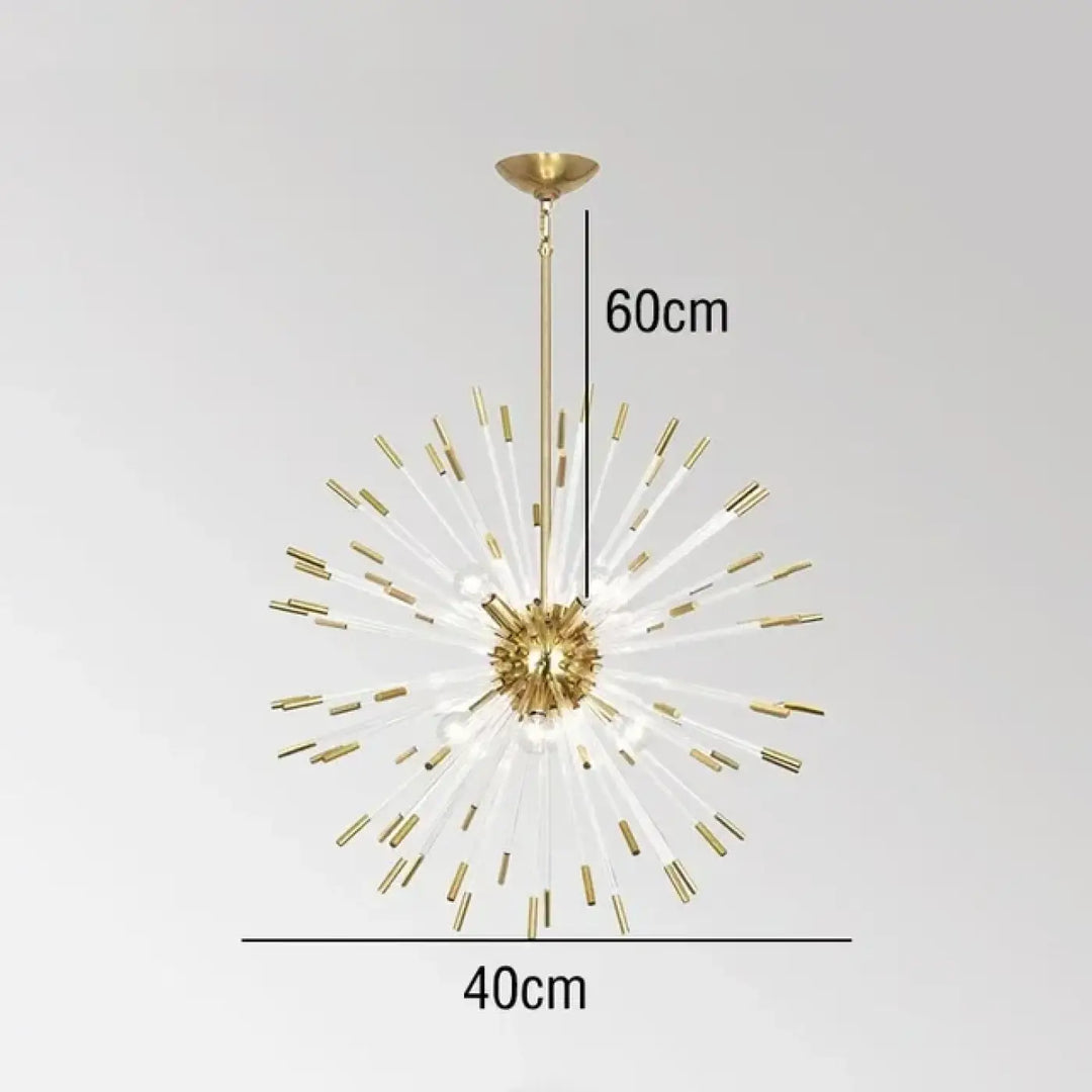 Suspension design art déco en verre doré blanc élégant